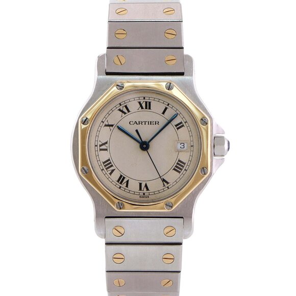 Mint Condition Ladies Cartier 29mm Roman Gold With Box main image 6